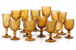 amber vintage goblets