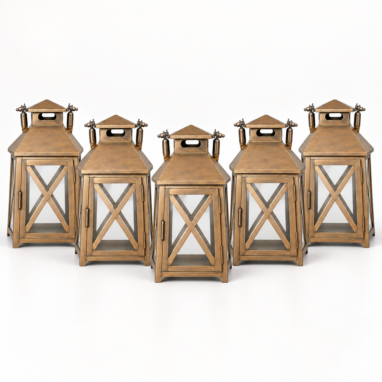 Glenbrrok metal lanterns Glenbrook Antique Gold Lantern Collection - Image 1