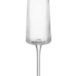 Modern ribbed champagne flute available for weddings and event rentals throughout Lake Tahoe, Truckee, Reno and the surrounding area.