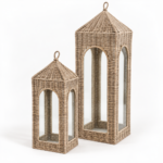 Zephyr Woven Rattan Lantern Pair