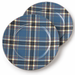 Heavenly Blue Tartan Salad Plates