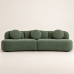 Palisades Green Curved Sofa