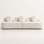 Palisades Ivory Curved Sofa