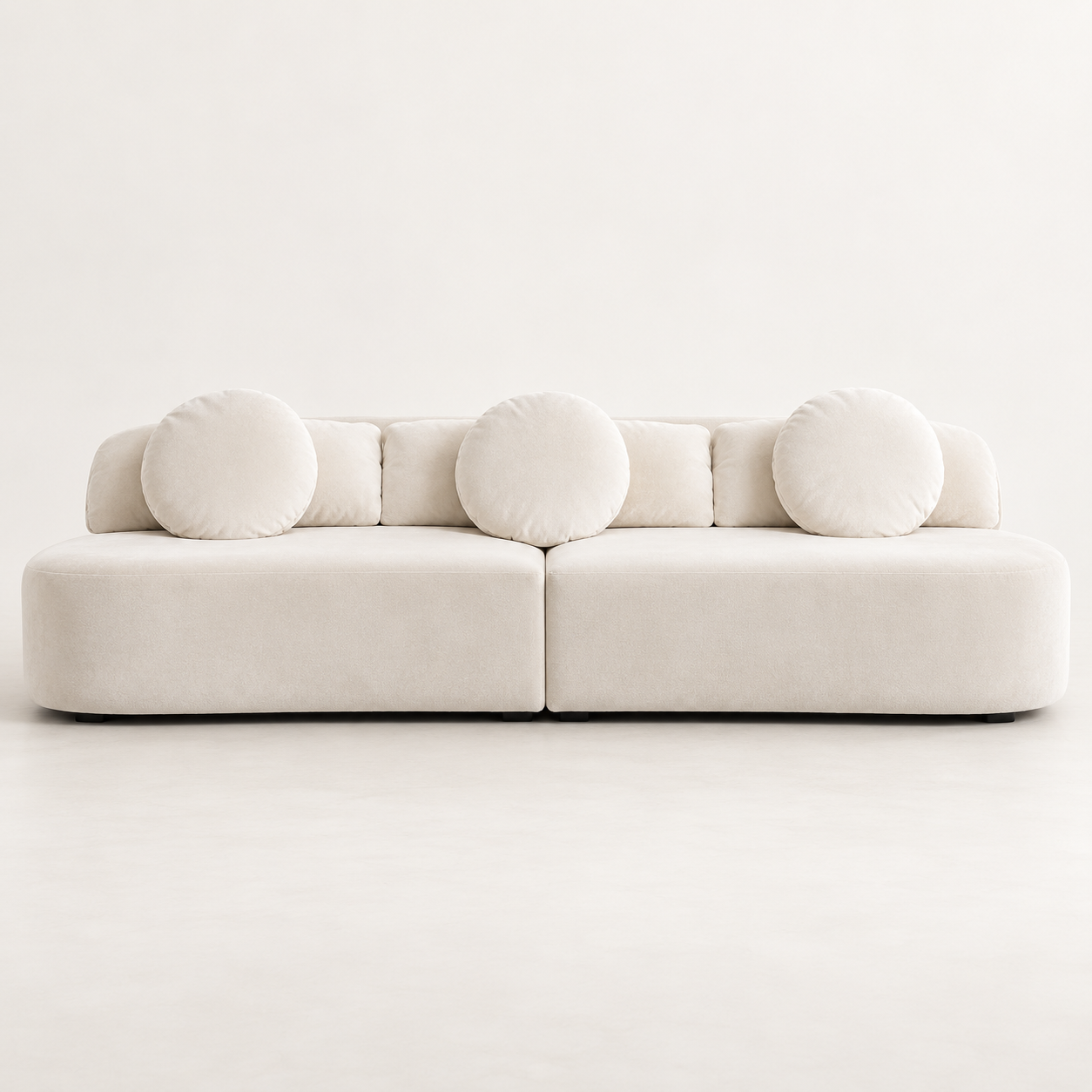 palisades ivory sofa Palisades Ivory Curved Sofa - Image 1
