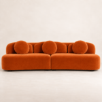 Palisades Orange Curved Sofa