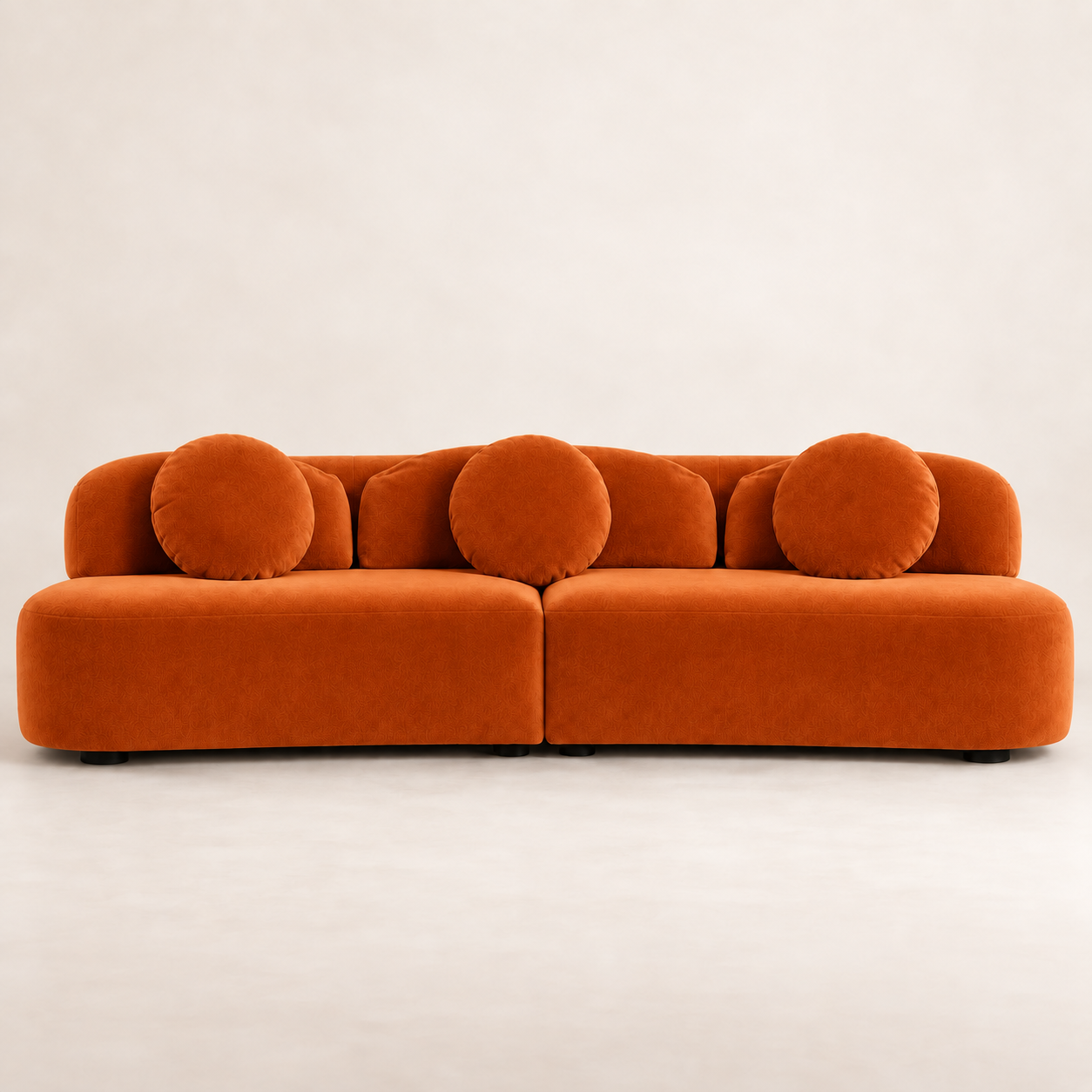 palisades orange curved sofa Palisades Orange Curved Sofa - Image 1