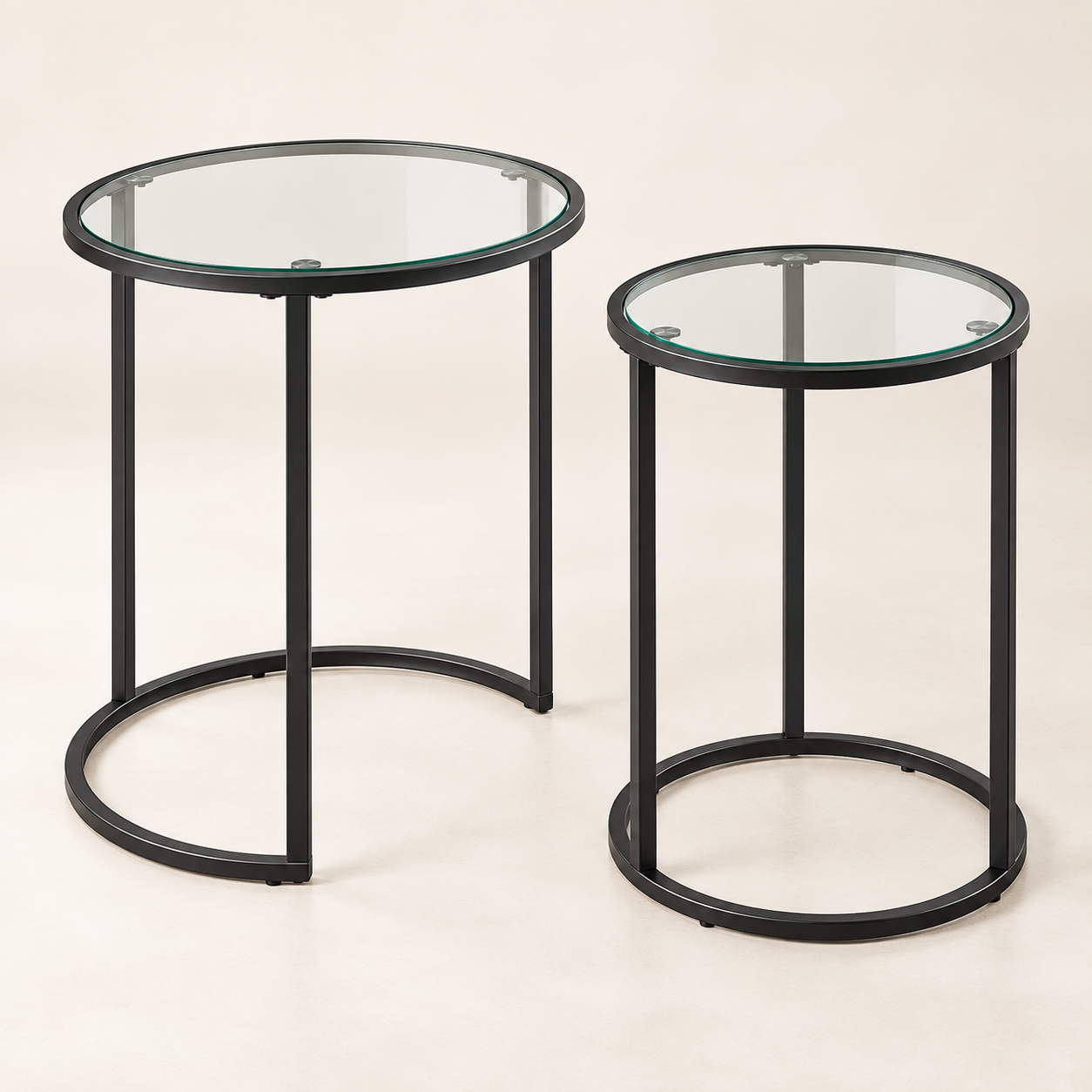 Brockway Glass Side table Brockway Round Glass Side Table - Image 1