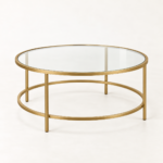 Brockway Gold Round Glass Coffee Table